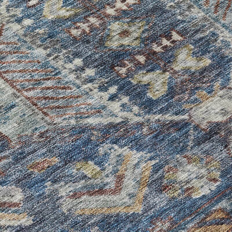 Machine Washable Indoor/ Outdoor Boho Traditional Chantille Rug