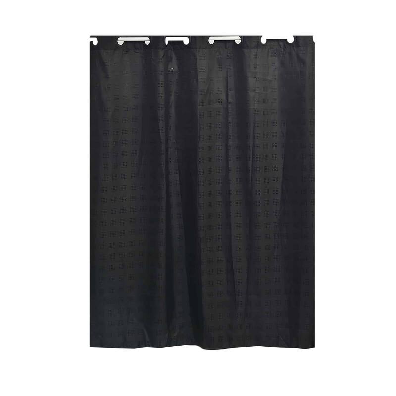 Extra Long Shower Curtain Polyester Hook Less Cubic 79"L x 71"W