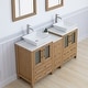 preview thumbnail 23 of 28, Vanity Art 60" Double Sink Bathroom Vanity Set with Engineered Marble Top and Free Mirror - 60 W X 18.5 D X 31.1 H