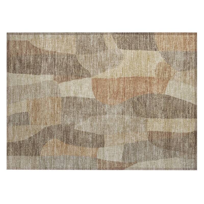 Machine Washable Indoor/ Outdoor Contemporary Layers Chantille Rug
