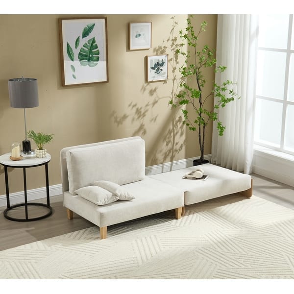 slide 2 of 35, Chenille Upholstered 3-in-1 Convertible Sleeper Foldable Sofa Bed Recliner Chair with 3 Pillows