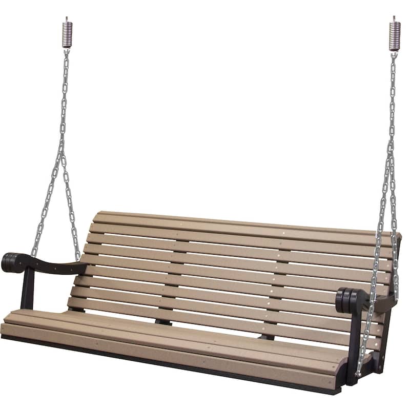 Poly Lumber 5' Grandpa Swing - 5' - Weatherwood and Black