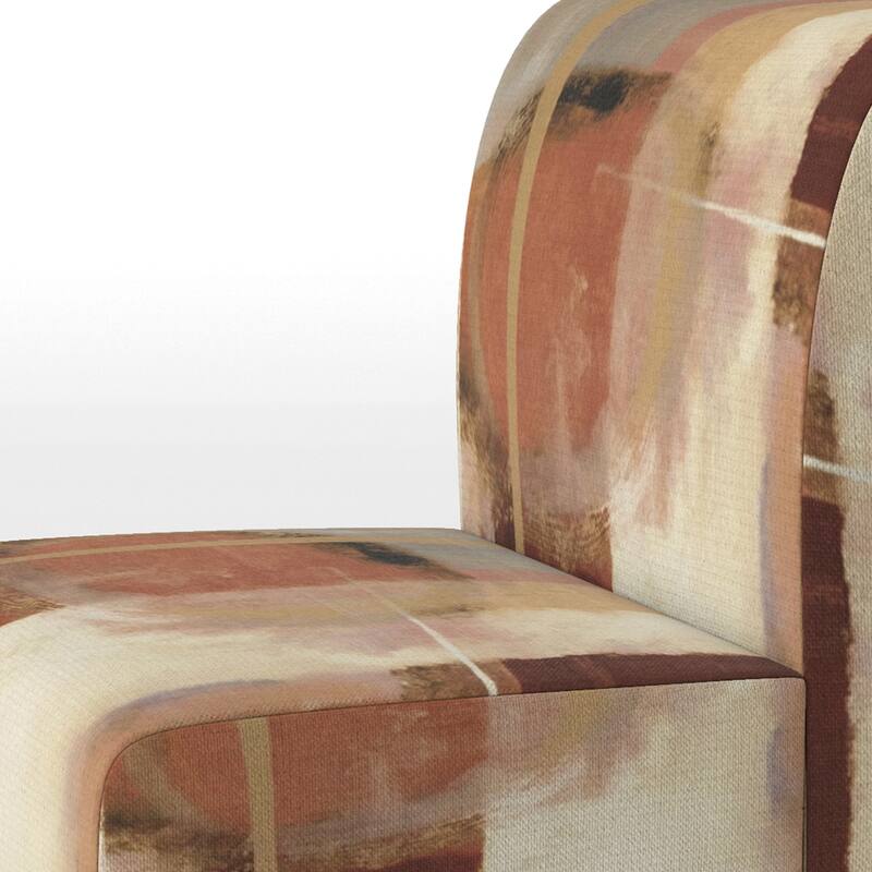 Designart "Chocolate Brown Elementary III" Upholstered Abstract Accent Chair and Modern & Contemporary Arm Chair