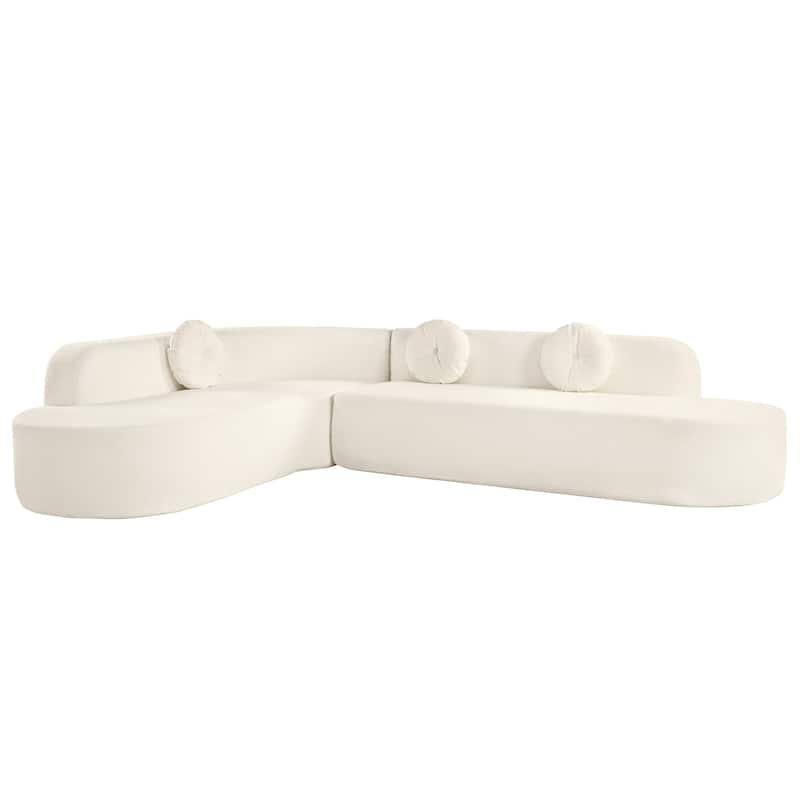 Christopher Knight Home - Mirod 122'' Extra Large Sectional Sofa with Elegant Curved Design and Plush Round Cushions