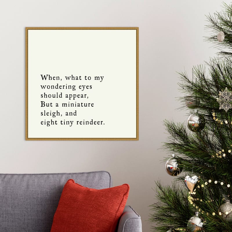Eight Tiny Reindeer by Amanti Art Portfolio Framed Canvas Wall Art