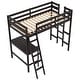 preview thumbnail 2 of 28, Costway Twin Size Loft Bed w/ Desk & Shelf 2 Ladders & Guard Rail for
