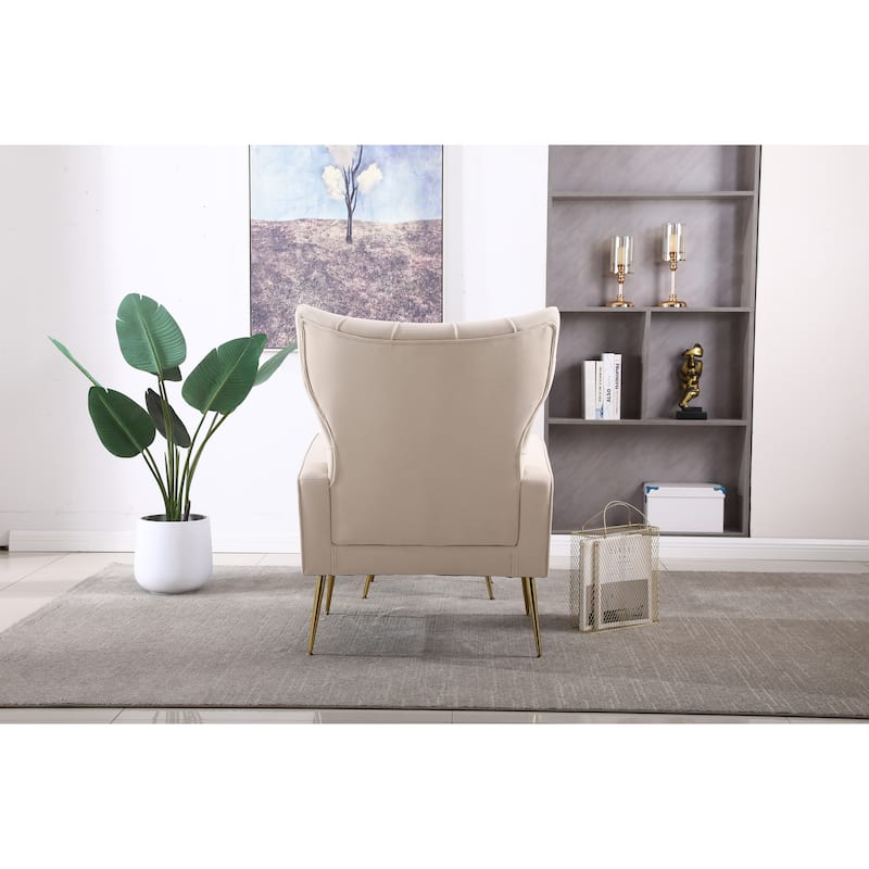 31.5" Velvet Button Tufted Arm Chair