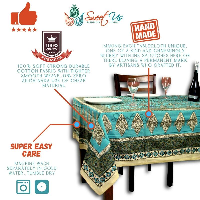 Cotton Extravagant Floral Vine Tablecloth Rectangle