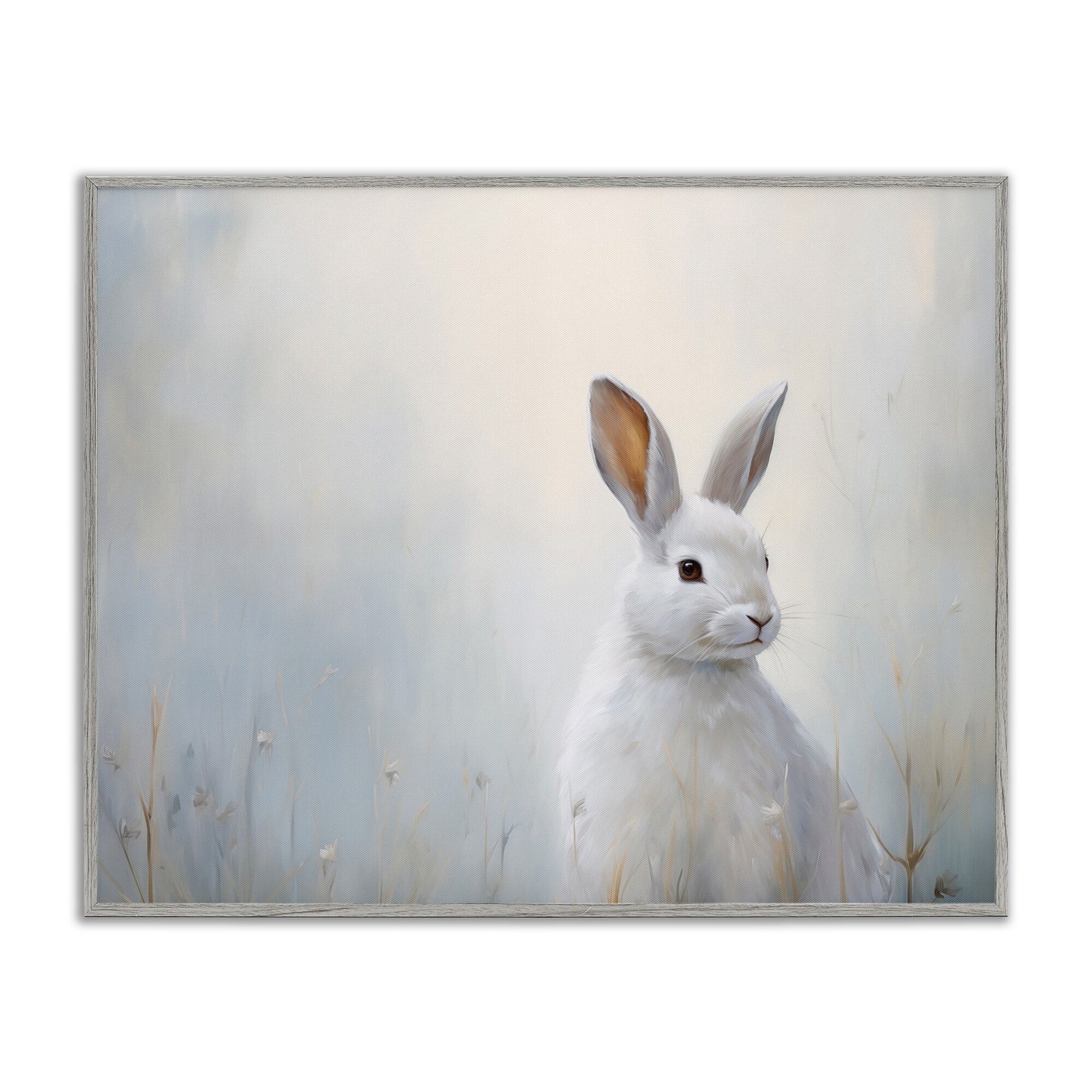 Stupell Serene White Rabbit Framed Giclee Art Design By Arlington Prints