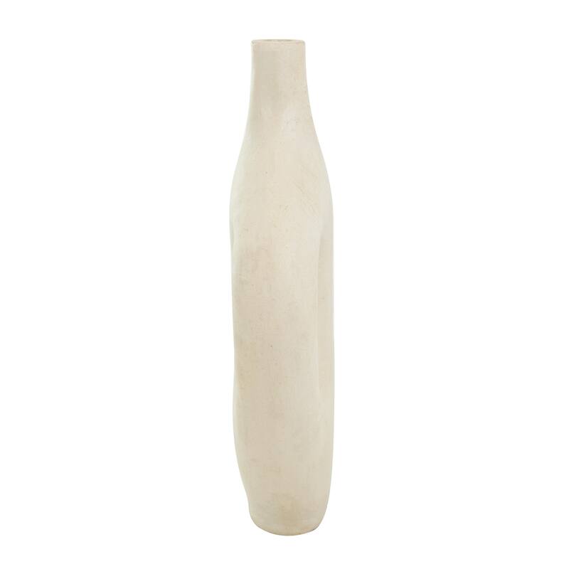 Paper Mache Abstract Double Handle Decorative Vase - Beige - Roche River Decor