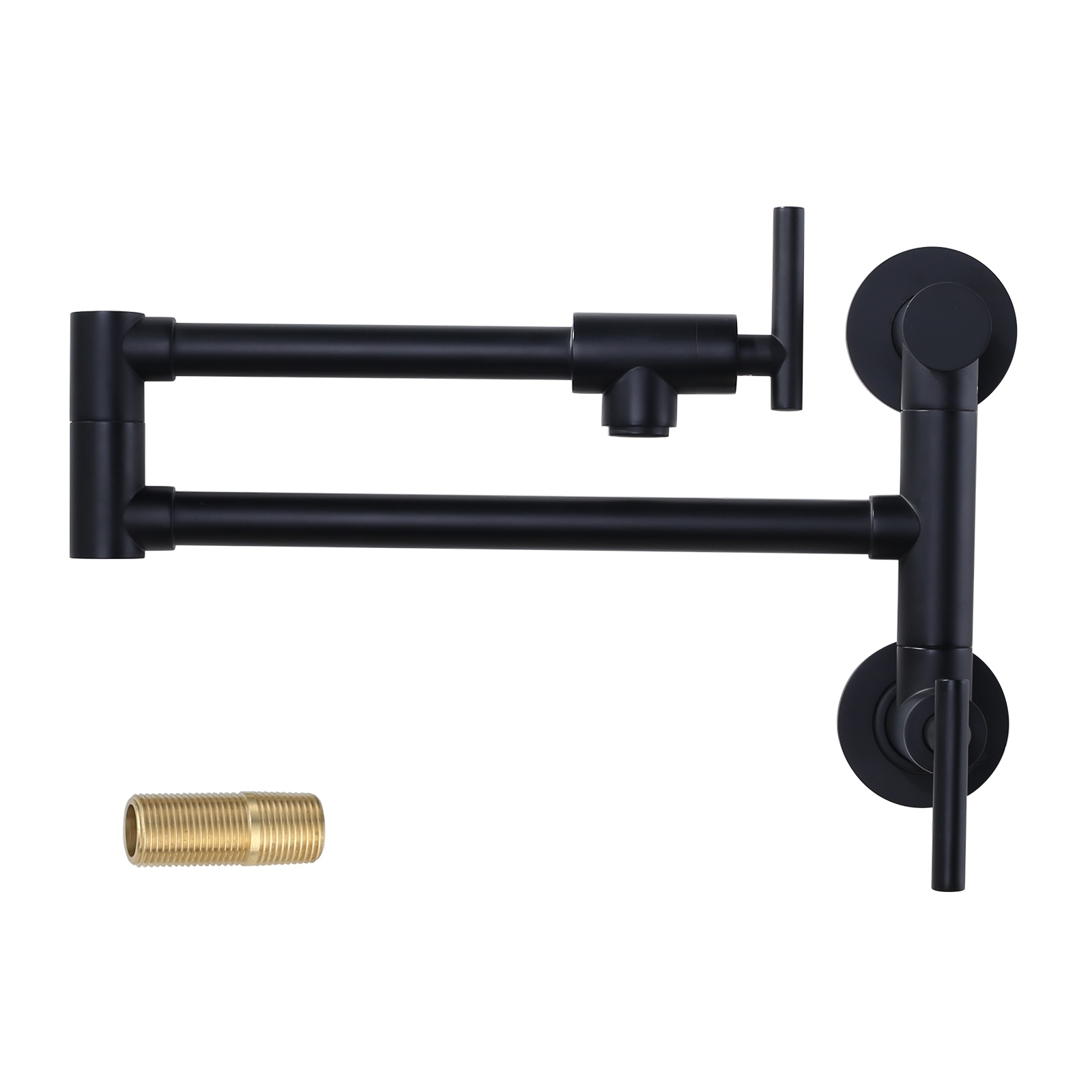 WOWOW Wall Mounted Pot Filler with Control Double Joint Swing Arm