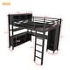 preview thumbnail 30 of 50, All-in-One Metal Loft Bed with L-Shaped Desk & Wardrobe, Bedrooms Bed Frame with Storage Cubes, Shelves, Full-Length Guardrails