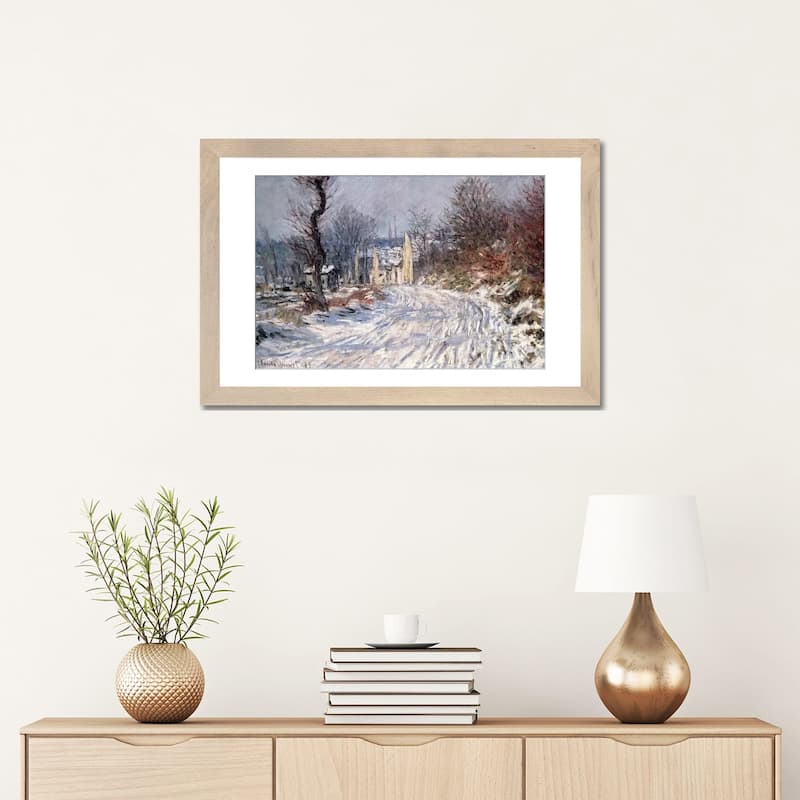 iCanvas "The Road to Giverny, Winter, 1885" by Claude Monet