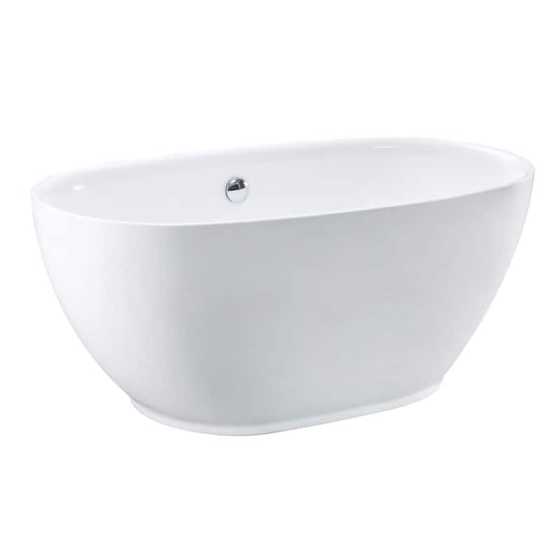 Kingston Brass VTOV553023U Aqua Eden 55" Free Standing Acrylic Soaking - Glossy White