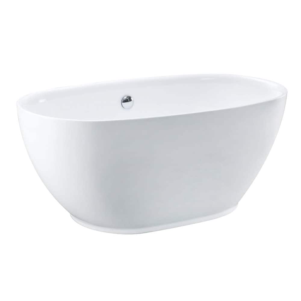 Kingston Brass VTOV553023U Aqua Eden 55" Free Standing Acrylic Soaking