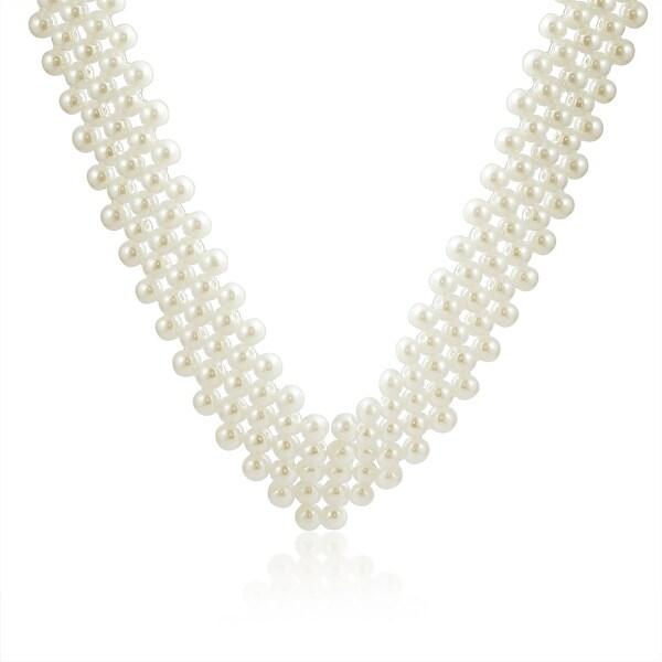 Wedding Bridal Jewelry 3 Row Faux Pearl Fashion Czech Crystal Women Bead Cuff Ivory Bracelet