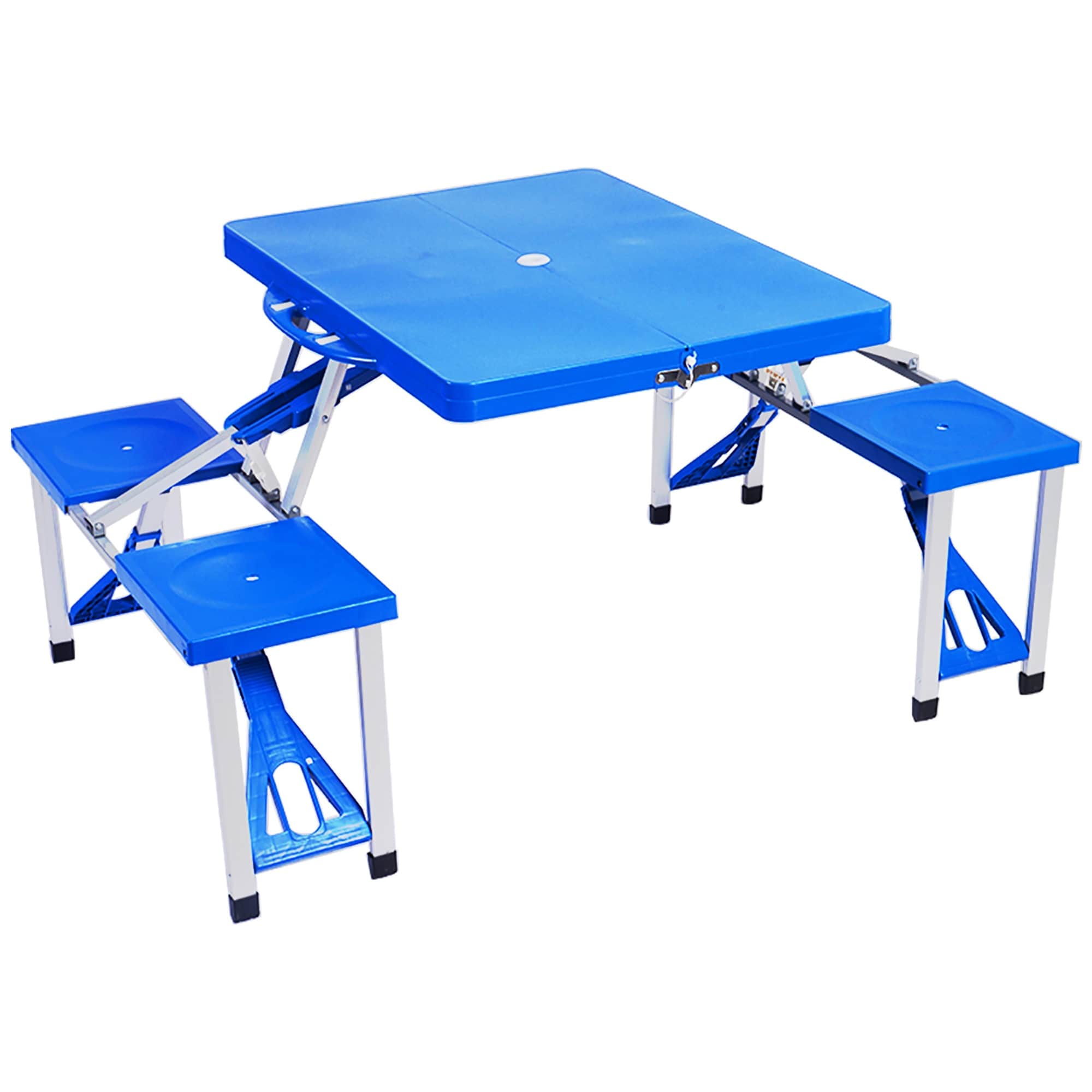 Costway Outdoor Camping Foldable Picnic Table w/ Bench Seat