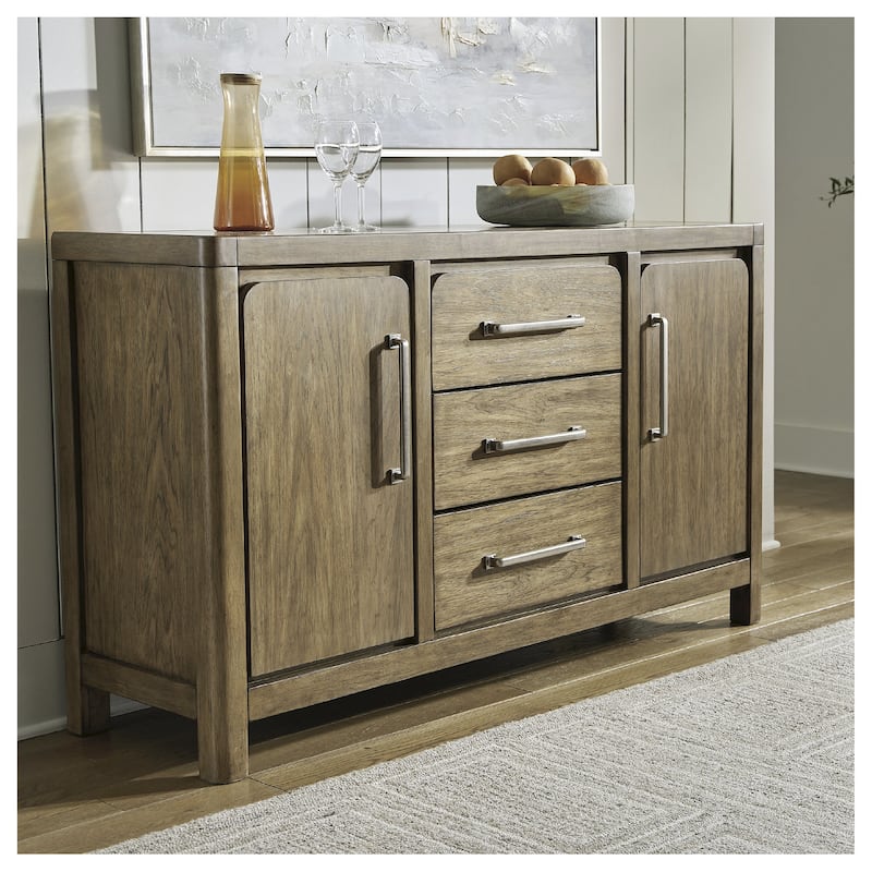Signature Design by Ashley Cabalynn Light Brown Dining Server - 60.13" W x 18" D x 36" H - 60.13" W x 18" D x 36" H - Brown