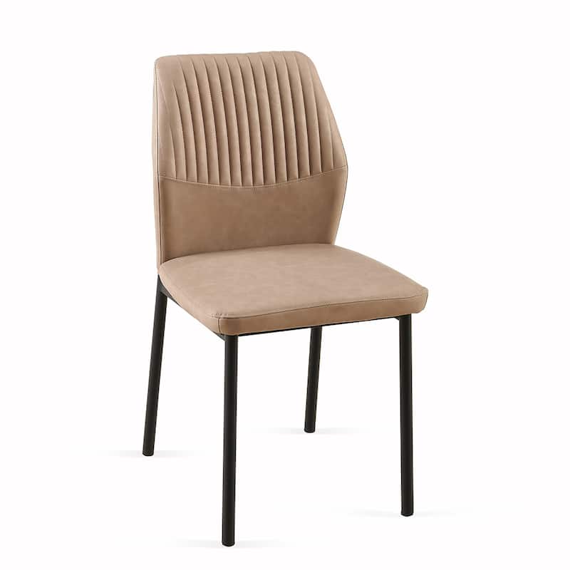 4PCS PU Metal Armless Dining Chair