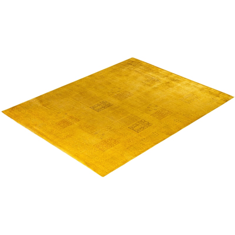 Overdyed One-of-a-Kind Hand-Knotted Area Rug - Yellow - 8' 2" x 10' 4"