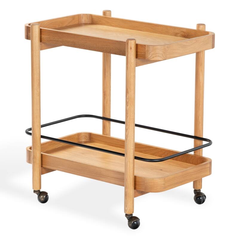 SAFAVIEH Couture Krystof 2-Shelf Wood Bar cart - 30"W x 20"D x 31"H