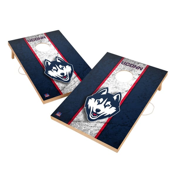 slide 2 of 6, Vintage Connecticut UCONN Huskies 2x4 Tailgate Cornhole Boards Include Carrying Case