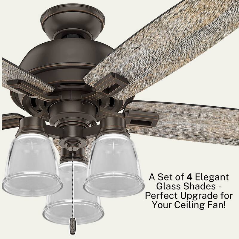 Ceiling Fan Light Covers: Clear Glass Shade Lamp Replacement Kit for Ceiling Fan Light Kits