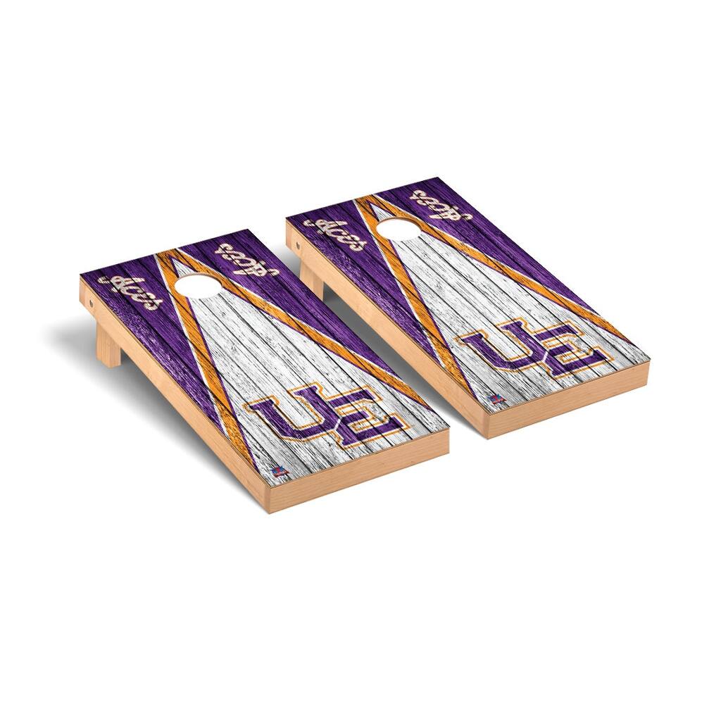 Evansville Purple Aces Weathered Cornhole Board Set