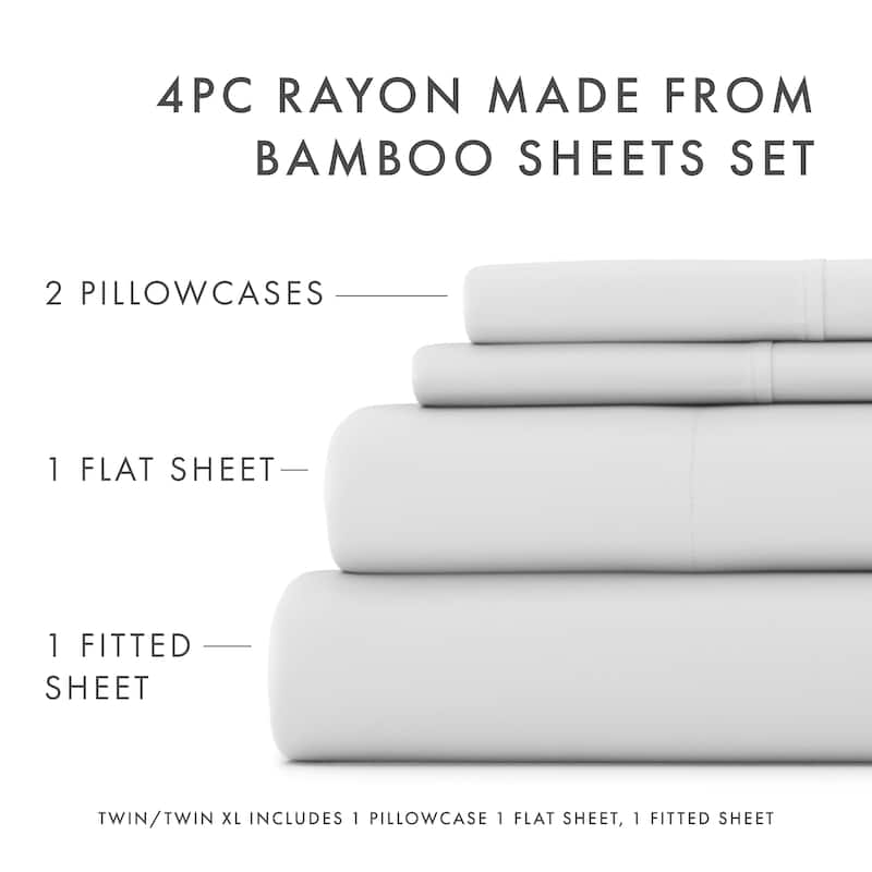 Simply Soft Premium Rayon from Bamboo 4-piece Luxury Bed Sheet Set
