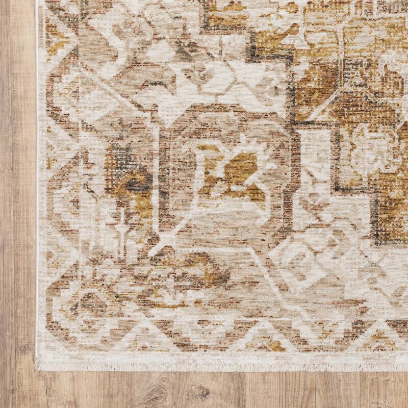 Style Haven Marley Distressed Medallion Fringed Area Rug