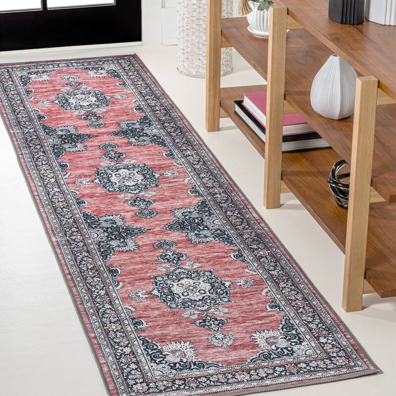 JONATHAN Y Wincer Bohemian Distressed Chenille Machine-Washable Area Rug