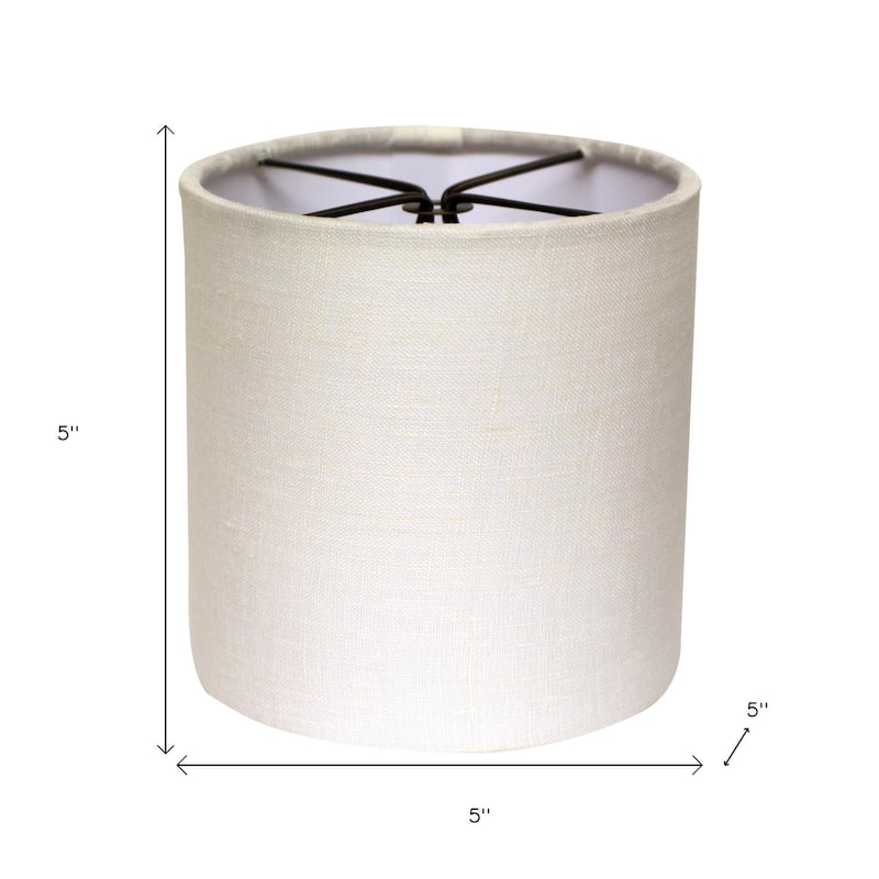 HomeRoots Snow Linen Drum Lamp Shade - 5"x5"x5"