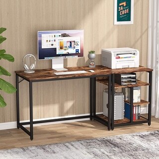 Tribesigns Computer Desk with Printer Stand - Rustic Brown - Bed Bath ...