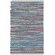 preview thumbnail 50 of 158, SAFAVIEH Handmade Rag Rug Vistiana Flatweave Cotton Rug 2'3" x 5' - Aqua/Multi - Rectangle
