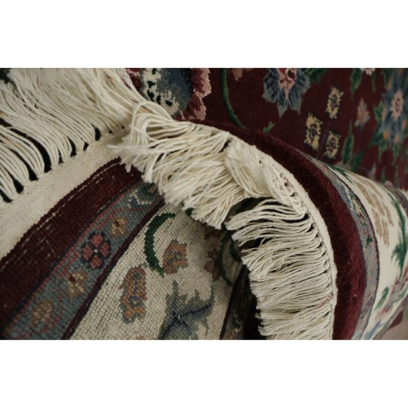 Hand Knotted Oriental 100% Wool Carpet Traditional All-Over Red Agra Area Rug - 5' 11'' X 3' 11''