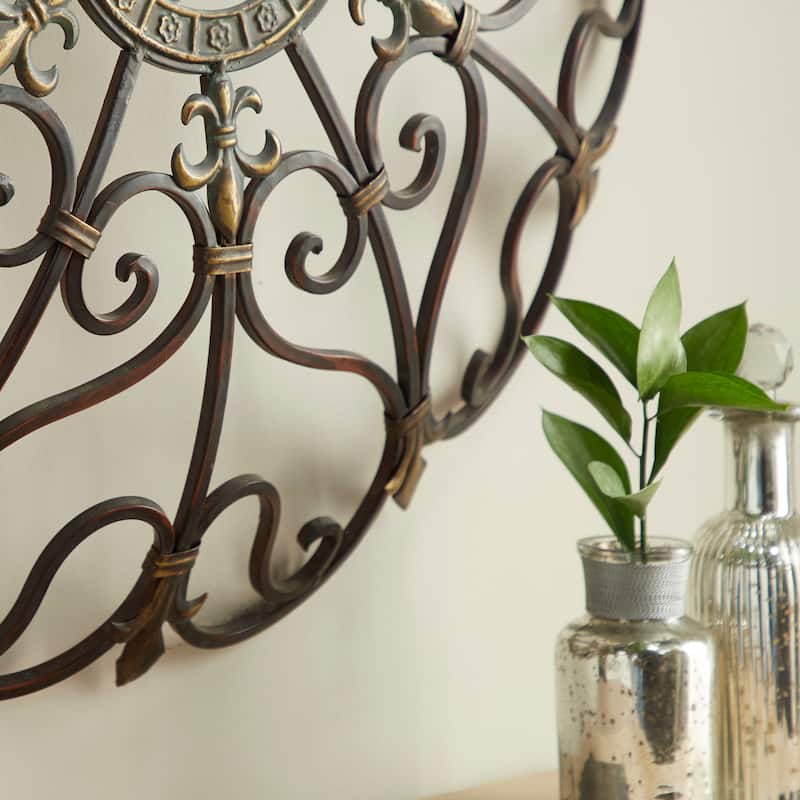 Metal Scroll Wall Decor - Brown - Roche River Decor