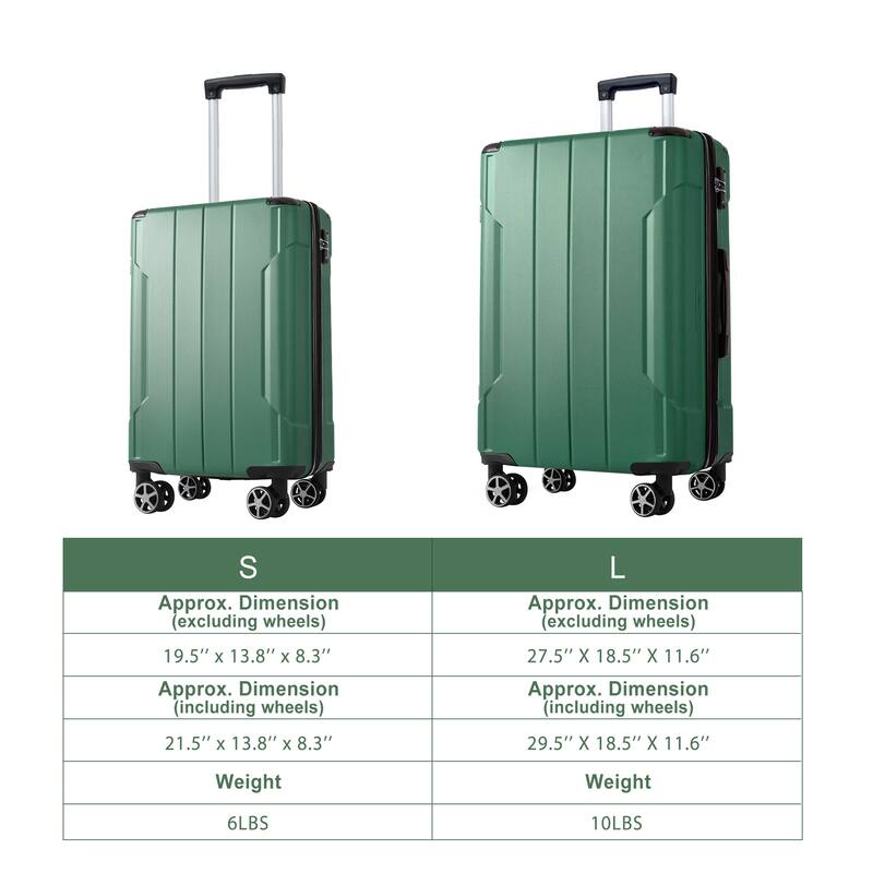 Lightweight ABS 2-Piece Luggage Set with 28" Expandable Suitcase and TSA Lock (20/28)