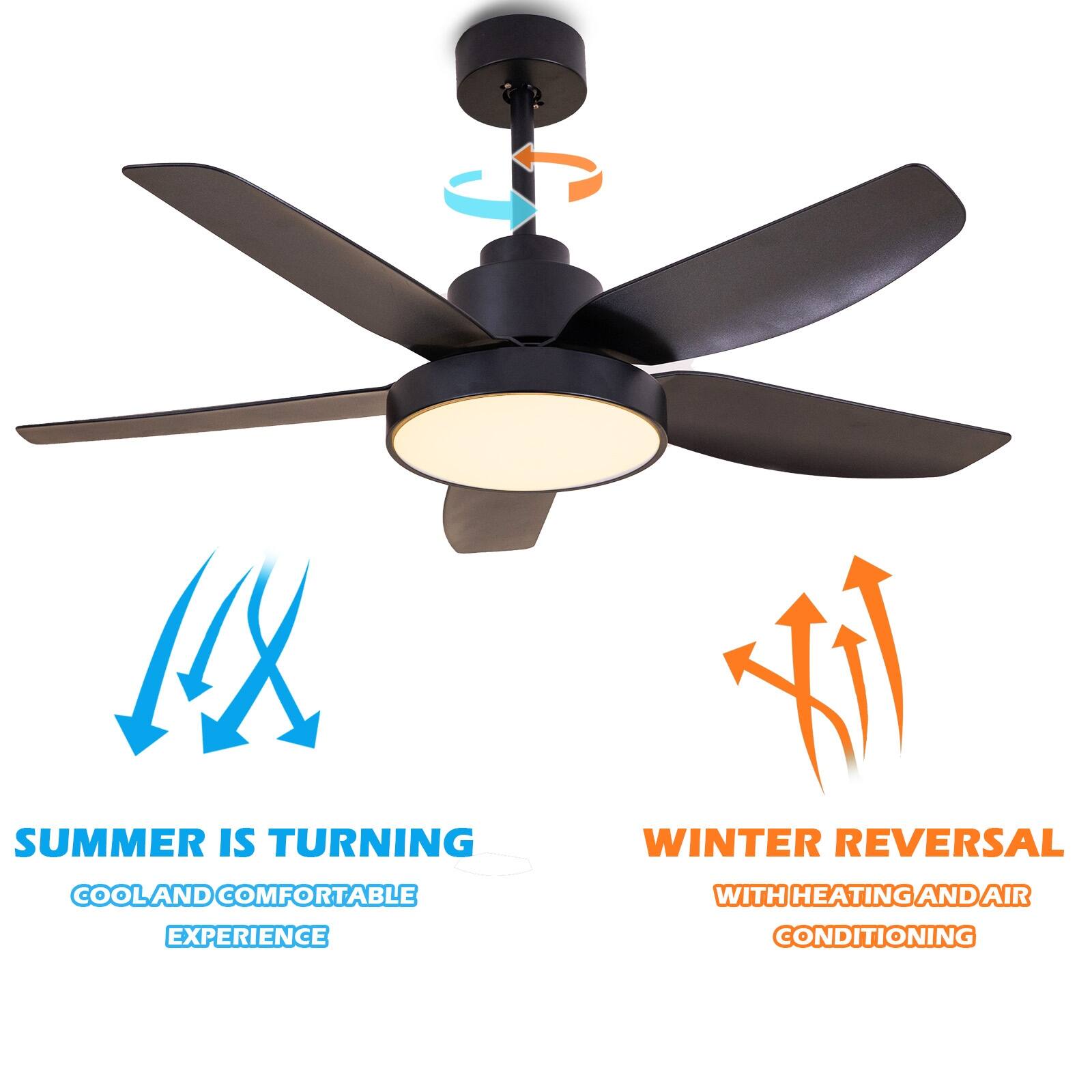 46 Inch Ceiling Fan with LED Lights (Black) Bed Bath & Beyond 39508277
