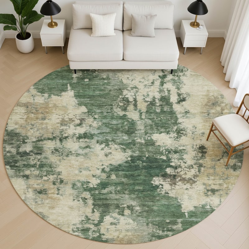 Premium Washable Super Soft Abstract Casual Mayfield Rug - Fern - 8' x 8'