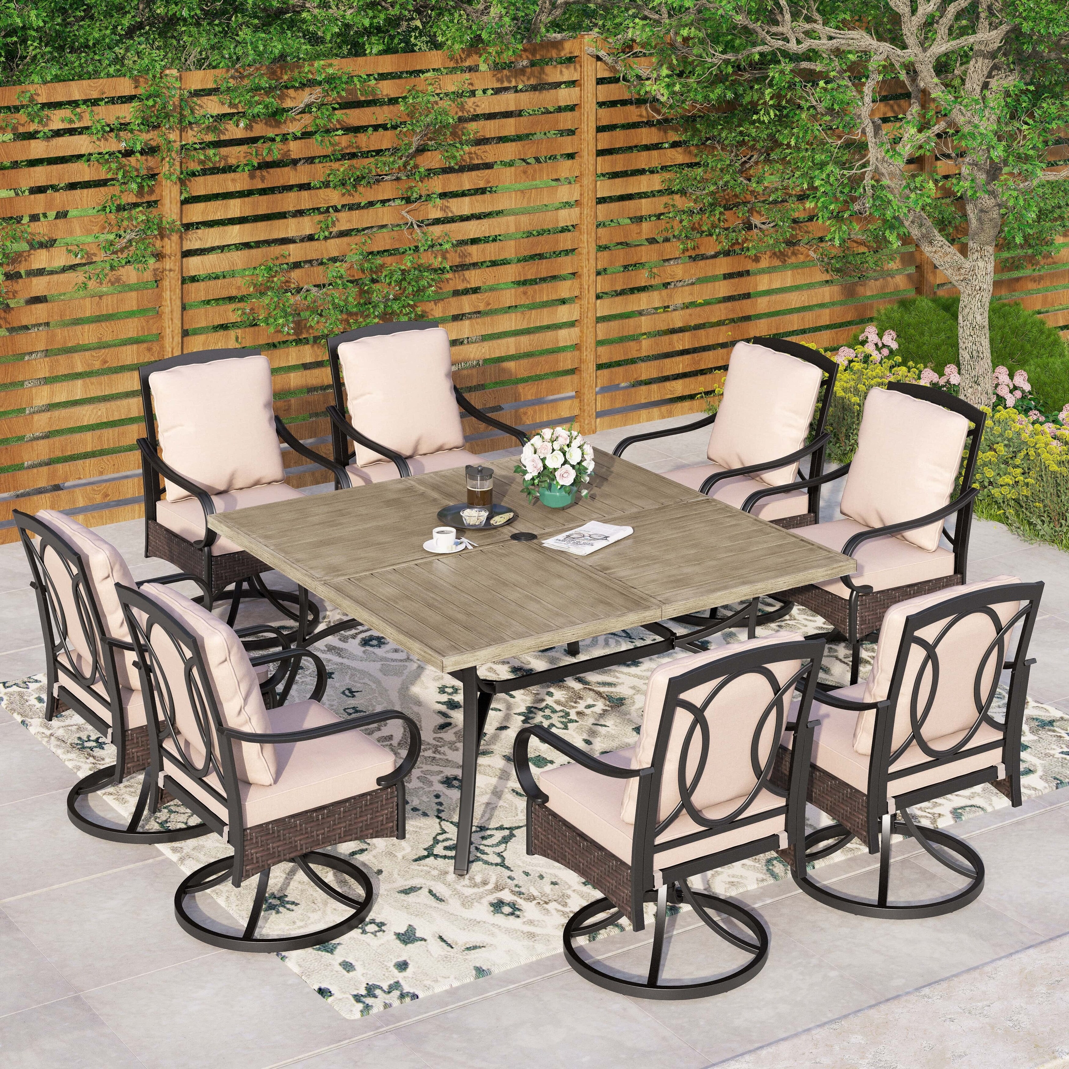 Outdoor Patio Table Square Dining Table Giantex Small Outdoor Side
