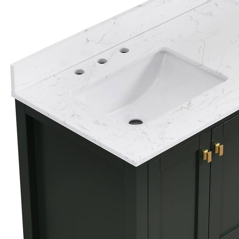 StarrySky 60 inch Undermount Double Sink Bathroom Vanity with Engineered Carrara Marble Top