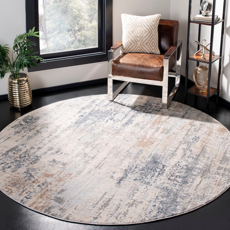 SAFAVIEH Invista Joleen Contemporary Rug - 6'7" Round - Cream/Grey
