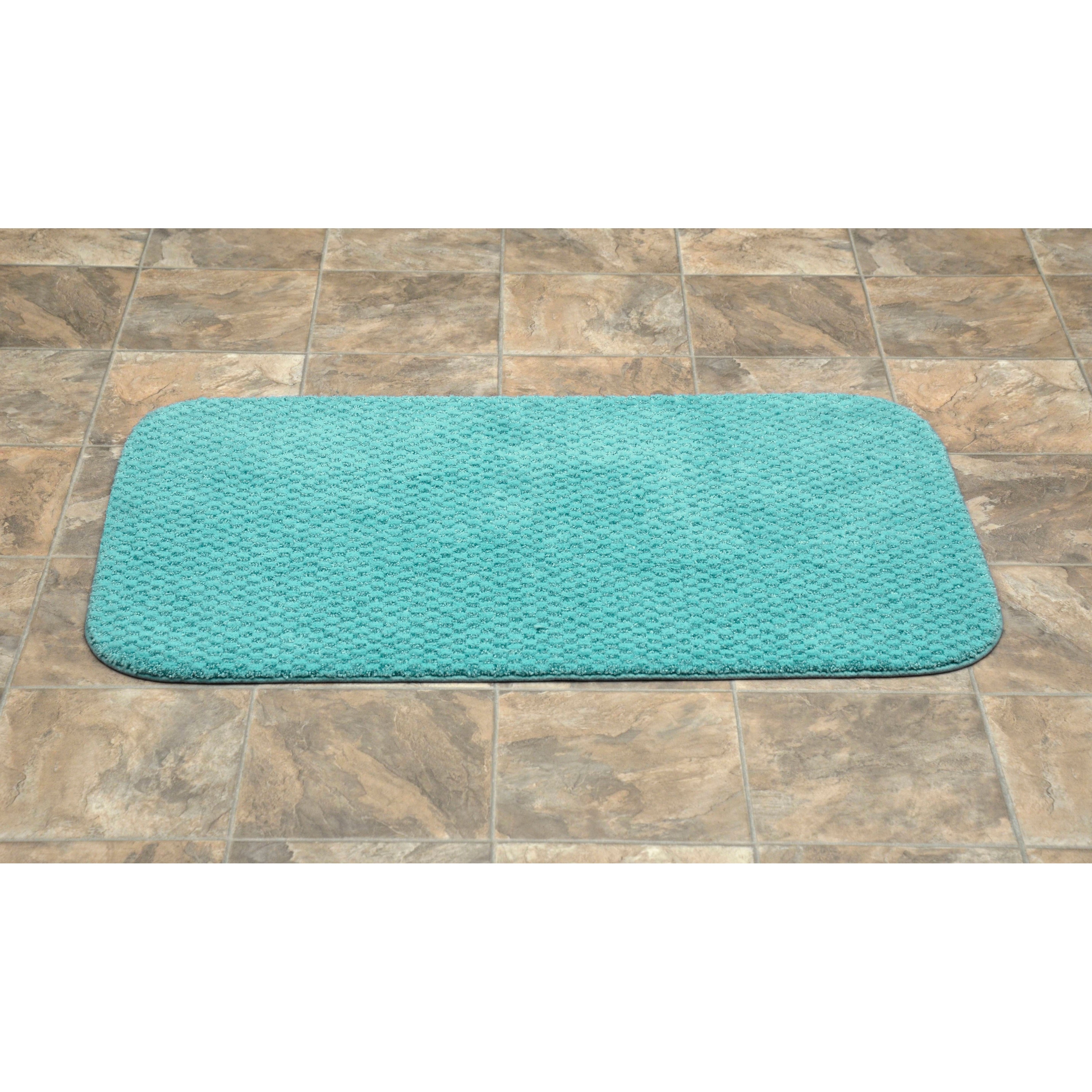 Mohawk Home Pure Perfection Turquoise 20 in. x 34 in. Nylon Bath Rug