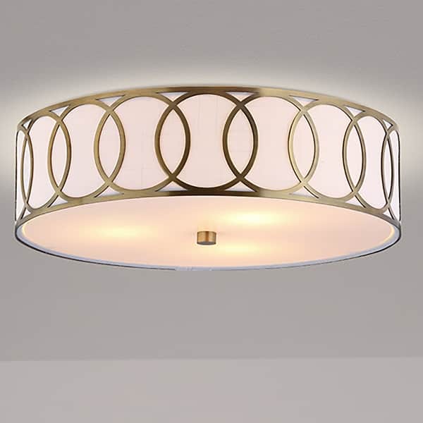 slide 2 of 50, Elizabeth Metal LED Flush Mount, by JONATHAN Y 3-Light - Brass Gold