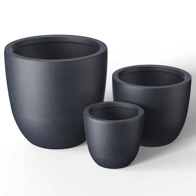 Tall Concrete Round Plant Pots / Large Indoor and Outdoor flower Planters