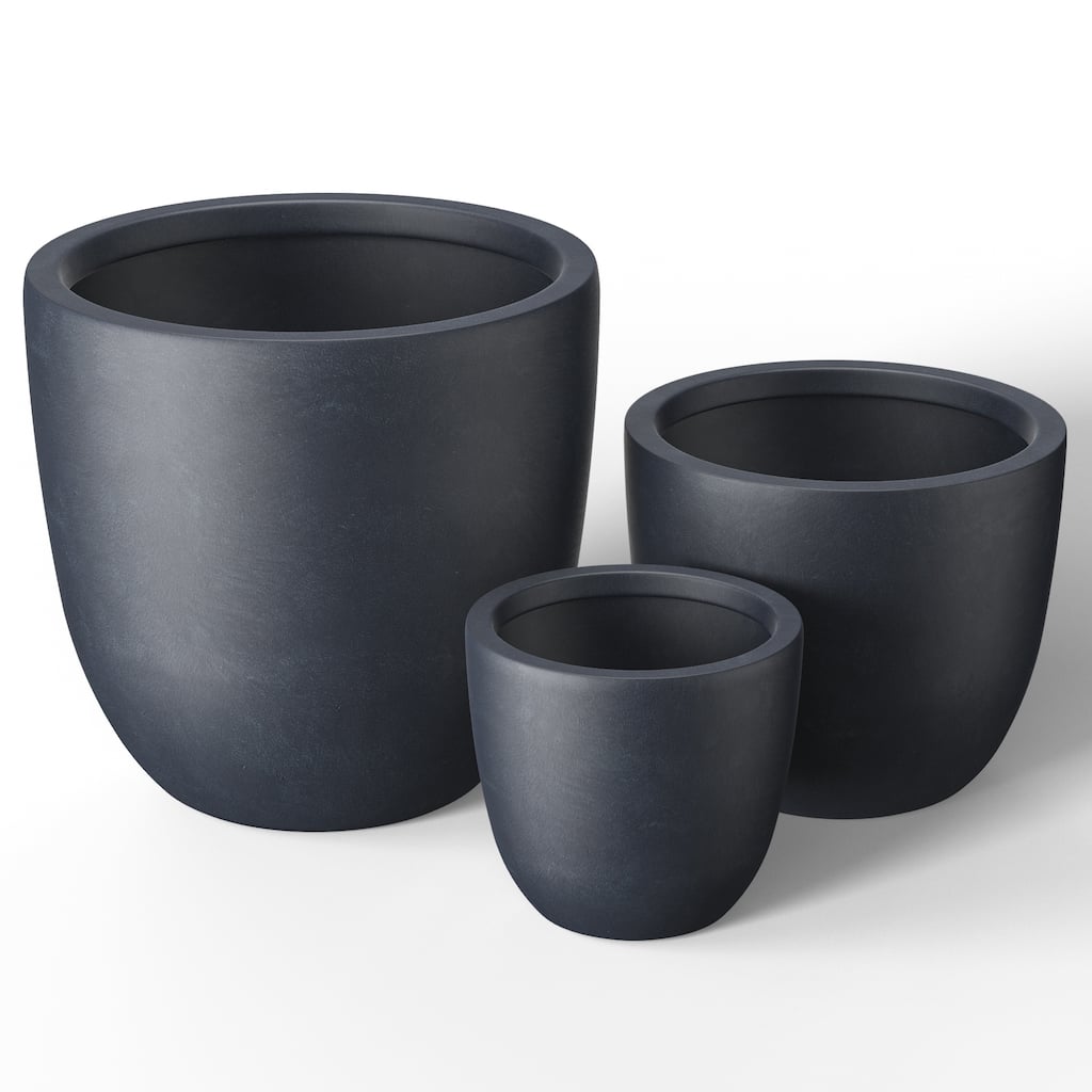 Tall Concrete Round Plant Pots / Large Indoor and Outdoor flower Planters