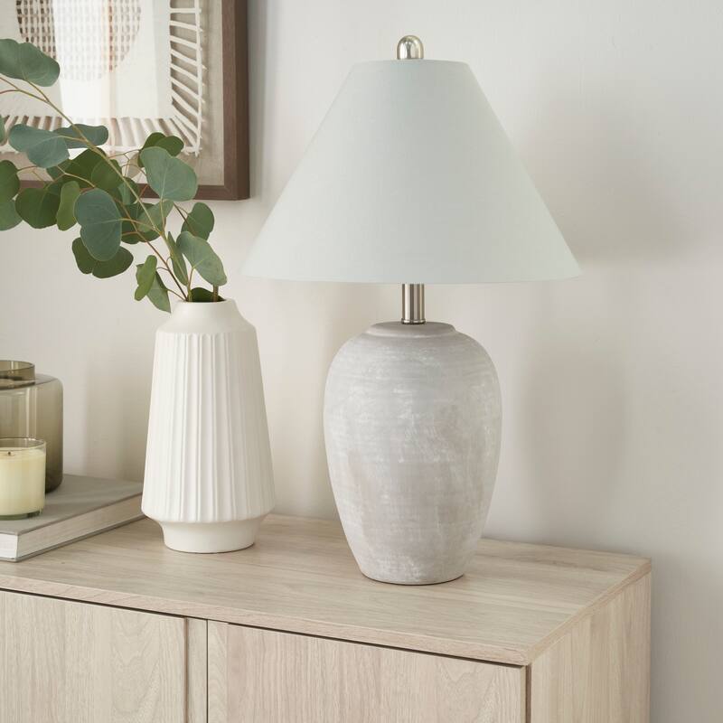 Nourison 23" Rustic Ceramic Vase Accent Table Lamp