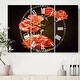 preview thumbnail 1 of 4, Designart 'Bright Poppies Flower' Cottage 3 Panels Oversized Wall CLock - 36 in. wide x 28 in. high - 3 panels