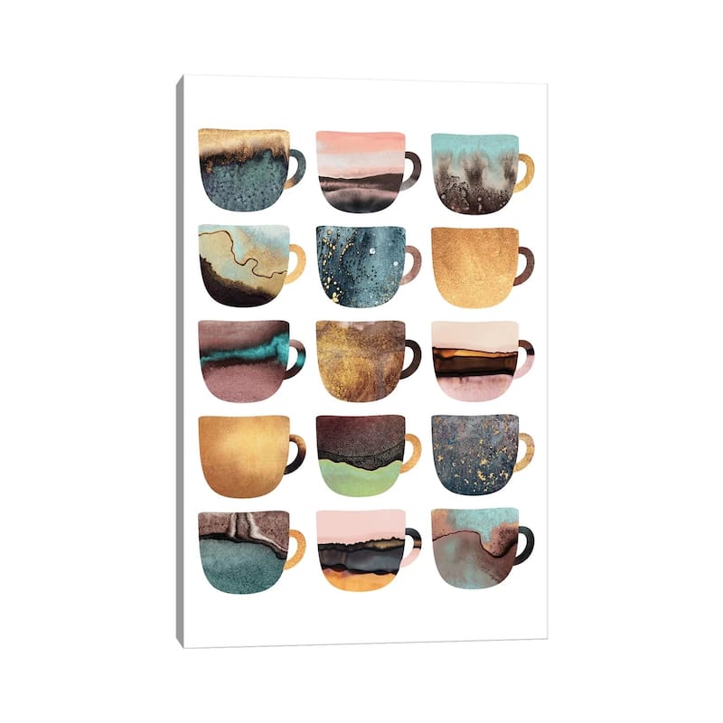 iCanvas "Earthy Coffee Cups" by Elisabeth Fredriksson Canvas Print