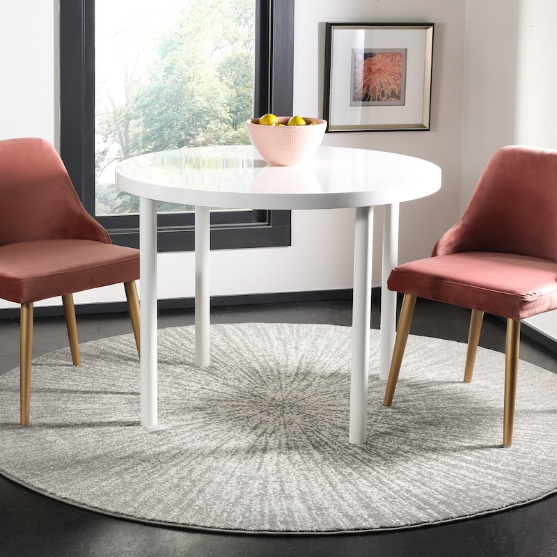 SAFAVIEH Evoke Juli Abstract Boho Burst Rug - 6'7" x 6'7" Round - Dark Grey/Ivory